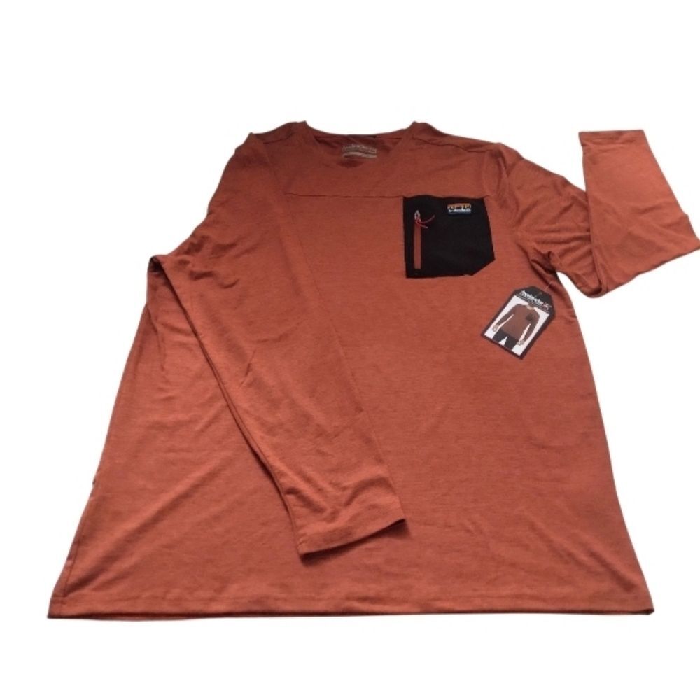 Avalanche Long Sleeve Men's Pocket Tee Clay Potter With Black Pocket New XL